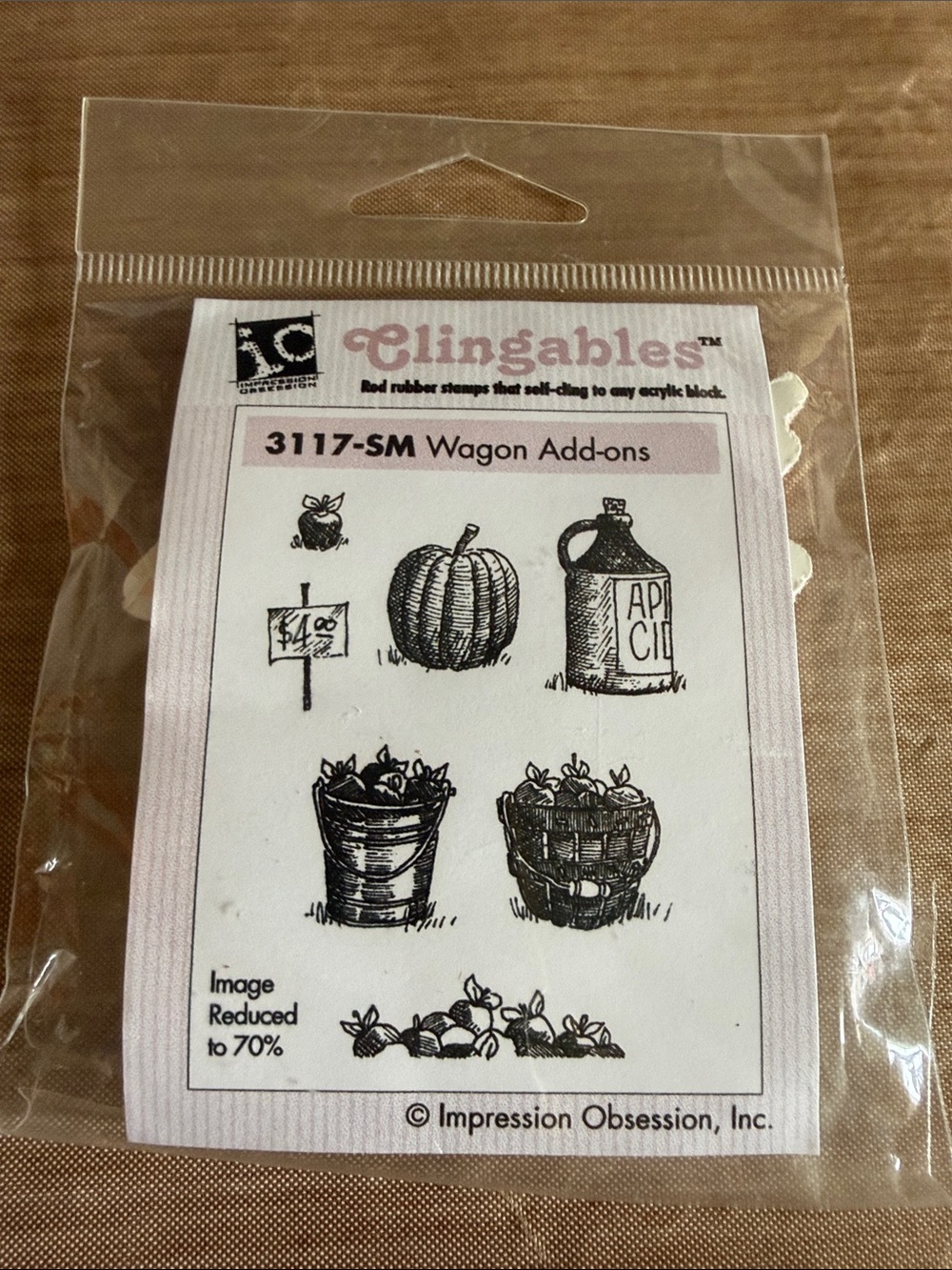 Impression Obsession Clingables 3117-SM Wagon Add-ons Rubber Stamp Set